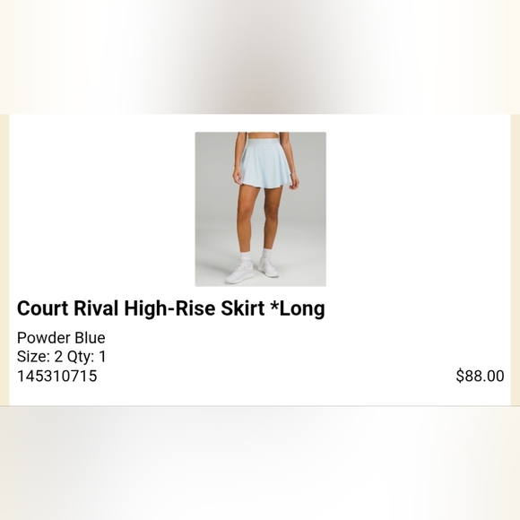 Court Rival High-Rise Skirt *Long, Size 2, Powder Blue - Picture 5 of 5